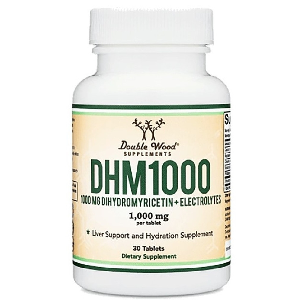DHM1000/ ДИХИДРОМИРИЦЕТИН + ЕЛЕКТРОЛИТИ капс 1000 мг х 30 бр DOUBLE WOOD