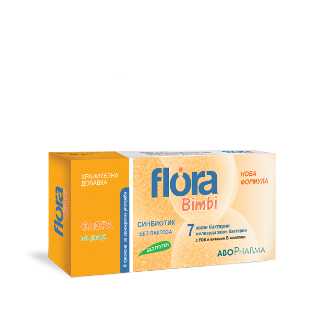 ABO Flora Bimbi 7 Синбиотик за деца за поддържане на чревния баланс х6 флакона - Стомашно чревнен тракт