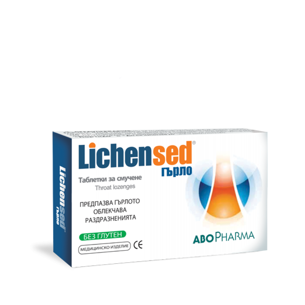 ABO Lichensed облекчава болката и раздразнението в гърлото х16 таблетки за смучене - За гърло и кашлица