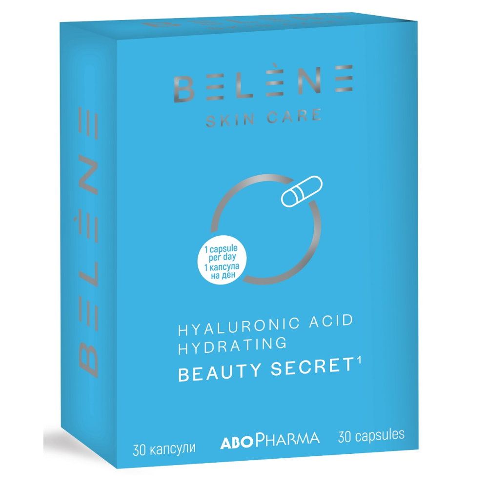 BELENE HYALURONIC ACID HYDRATING BEAUTY SECRET ХИАЛУРОНОВА КИСЕЛИНА капс x 30 АБО ФАРМА - Витамини, минерали и антиоксиданти