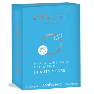 BELENE HYALURONIC ACID HYDRATING BEAUTY SECRET ХИАЛУРОНОВА КИСЕЛИНА капс x 30 АБО ФАРМА