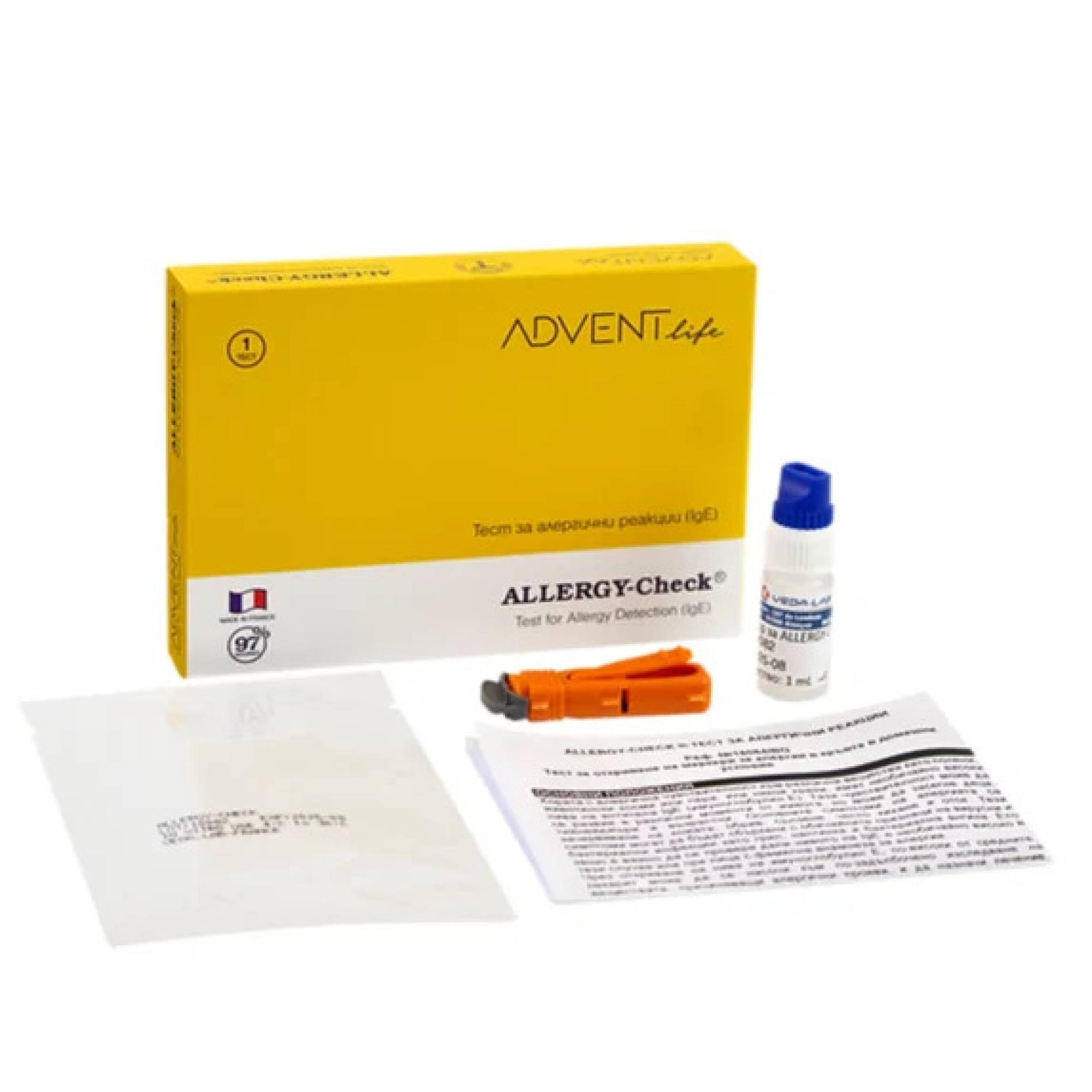 ТЕСТ ALLERGY-CHECK за алергични реакции, касета х 1 бр ADVENT LIFE ...