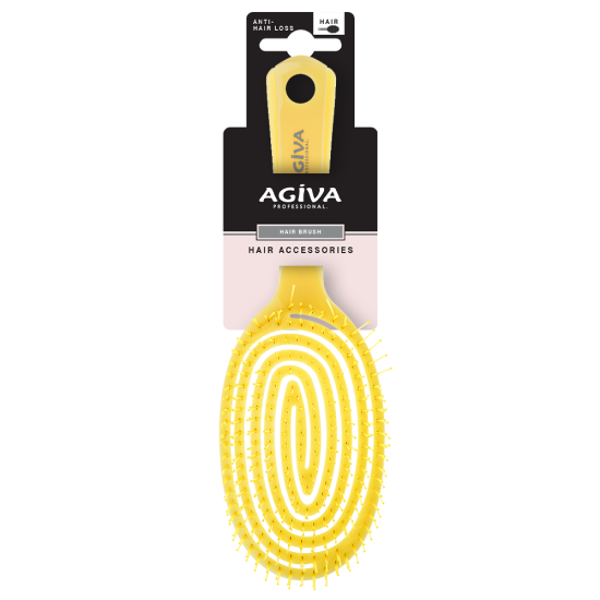 AGIVA PRO четка за коса, елипса жълта 18220SC-Y