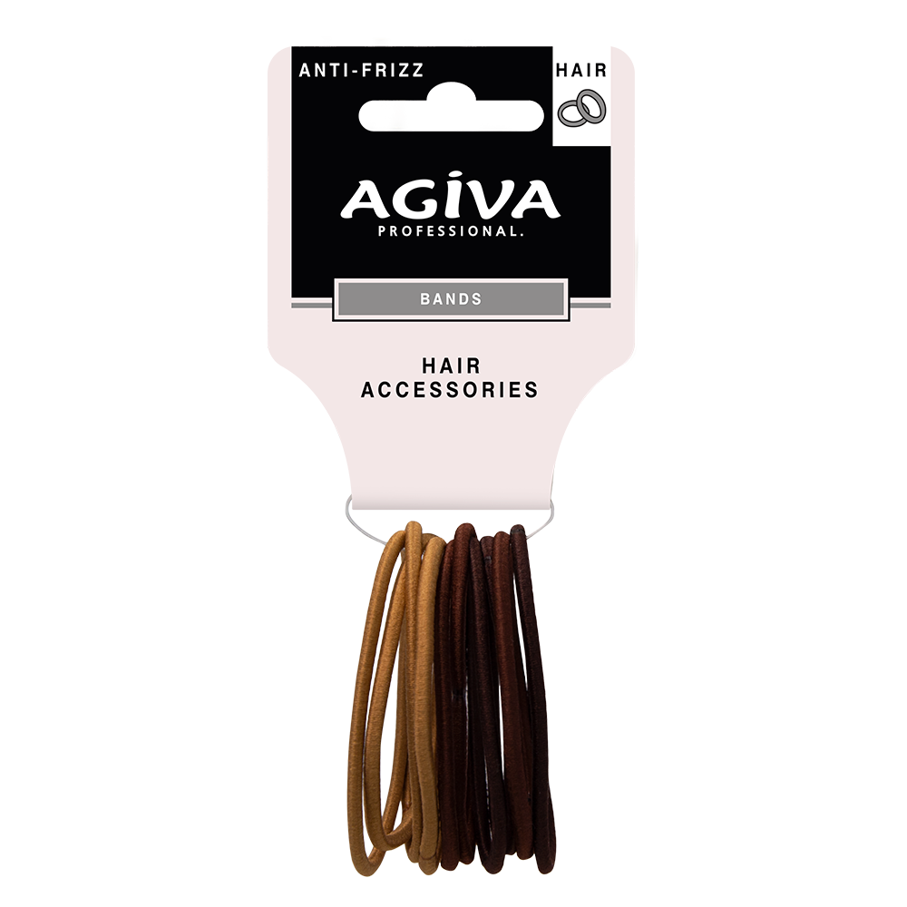 АГИВА PRO ластик за коса кафяв х 10 бр GB-040A - Грижа за косата