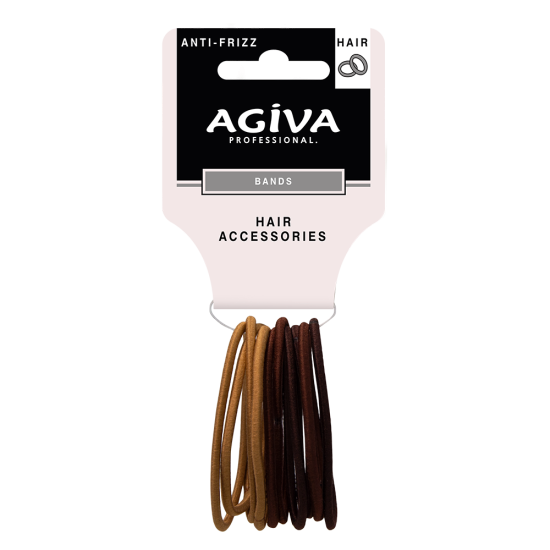 AGIVA PRO ластик за коса кафяв х 10 бр GB-040A