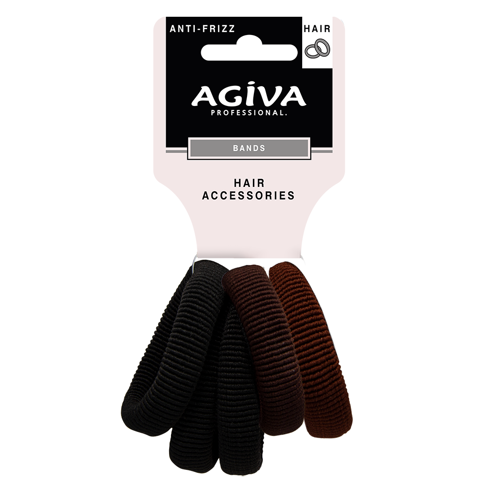 АГИВА PRO ластик за коса черен/кафяв х 5 бр GB-009M - Грижа за косата