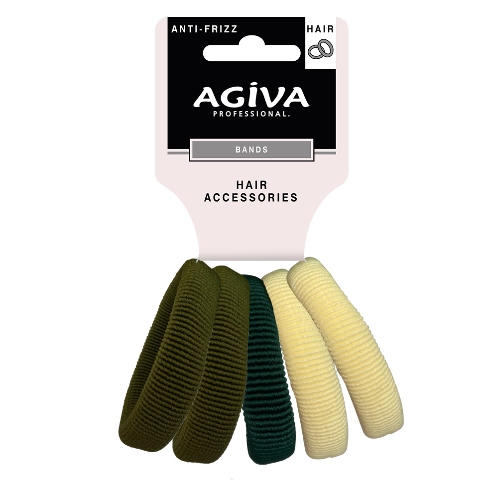 АГИВА PRO ластик за коса жълт/зелен х 5 бр GB-009К - Грижа за косата