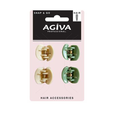 АГИВА PRO мини щипка за коса цветна х 4 бр HC-001K