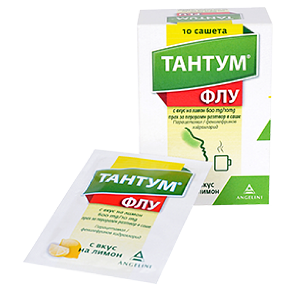 Tantum Flu лимон и мед при грип и простуда 10 сашета - Грип и простуда