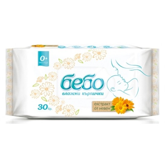 ᐉ КЪРПИ МОКРИ БЕБО ТРАВЕЛ с невен х 30 бр