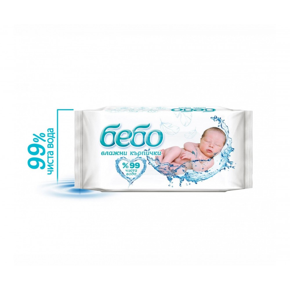 БЕБО кърпи мокри с мицеларна вода х 64 бр - Бебешка и детска козметика