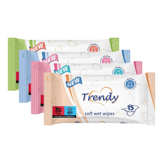 TRENDY КЪРПИ МОКРИ /4 цвята/ х 15 бр