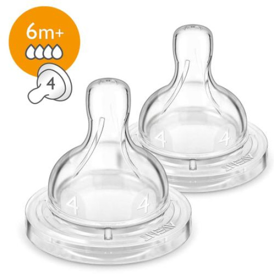 АВЕНТ CLASSIC+ ANTI-COLIC 4 дупки биберони х 2 бр /6+ м/
