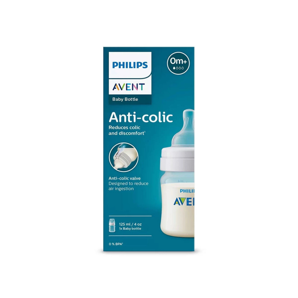 АВЕНТ ANTI-COLIC шише за хранене против колики с биберон Anti-Colic поток 1 125 мл /0+ месеца/ - Грижа за детето