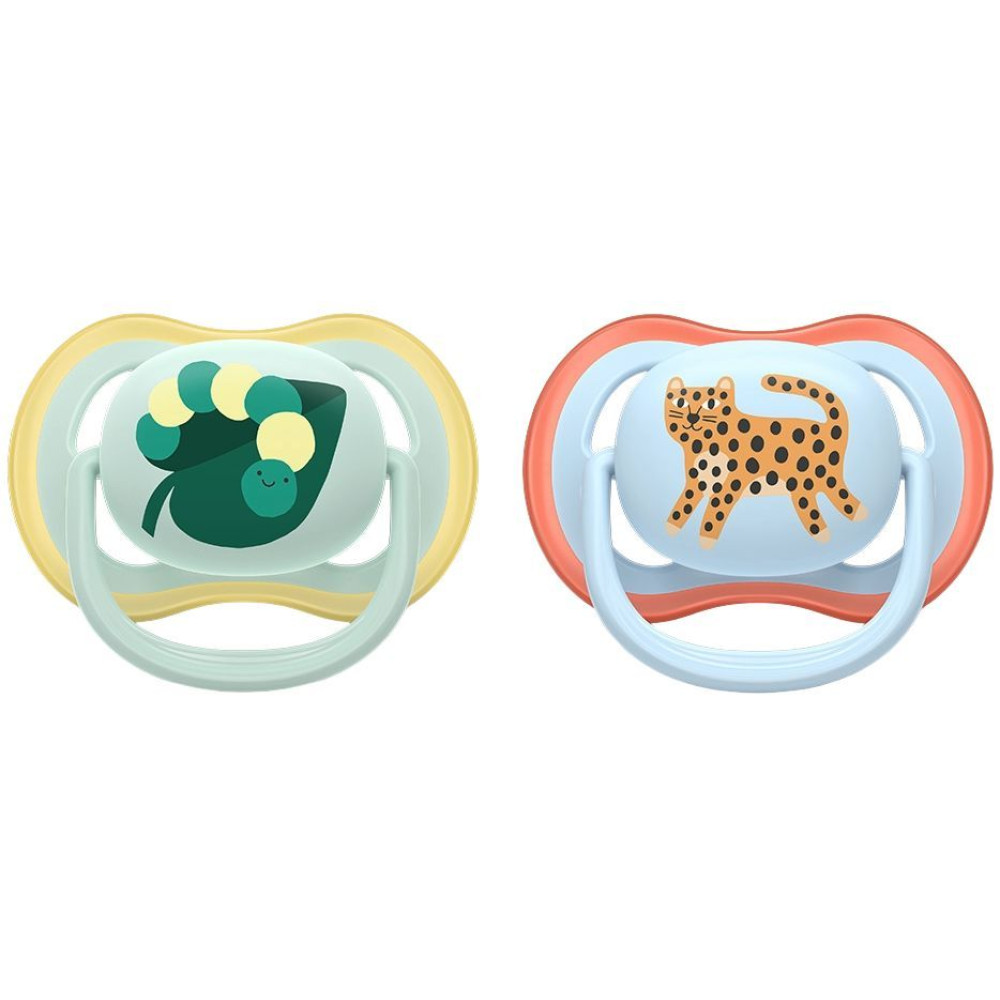 АВЕНТ ULTRA AIR биберон залъгалки 0-6 м х 2 бр ГЪСЕНИЦА И ЛЕОПАРД - Грижа за детето