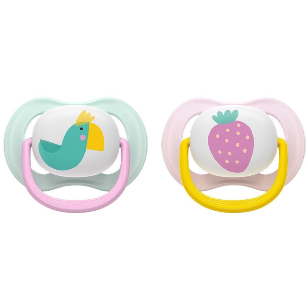 АВЕНТ ULTRA AIR HAPPY биберон залъгалки 0-6 м х 2 бр ПАПАГАЛ И ЯГОДА - Грижа за детето