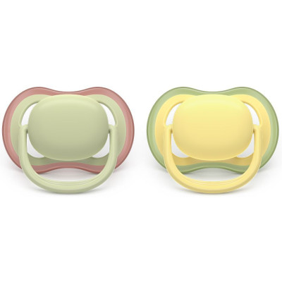 АВЕНТ ULTRA AIR биберон залъгалки 18+ м за МОМЧЕ х 2 бр ПАСТЕЛНО ЗЕЛЕНО И ЖЪЛТО