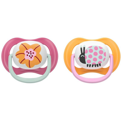 АВЕНТ ULTRA AIR HAPPY биберон залъгалка 6-18 м х 2 бр ЦВЕТЕ И КАЛИНКА