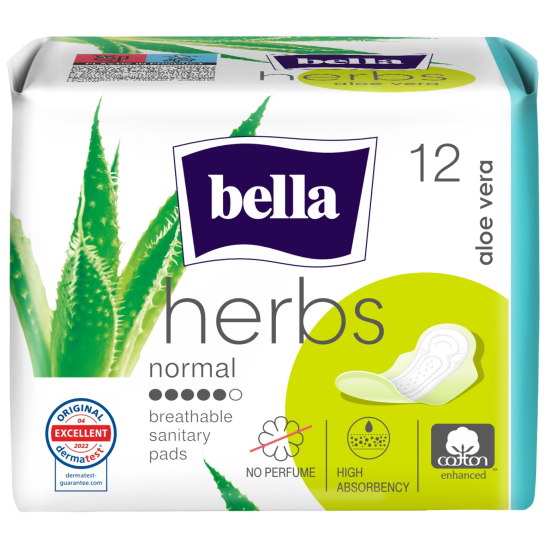 БЕЛЛА HERBS ALOE NORMAL дамски превръзки с екстракт от АЛОЕ х 12 бр