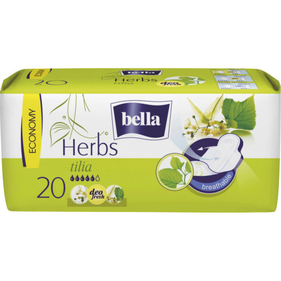 ᐉ БЕЛЛА HERBS TILIA EXTRA SOFT дамски превръзки с екстракт от билки х 20 бр