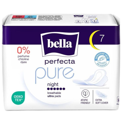 BELLA PERFECTA ULTRA NIGHT дамски превръзки памучни х 7 бр