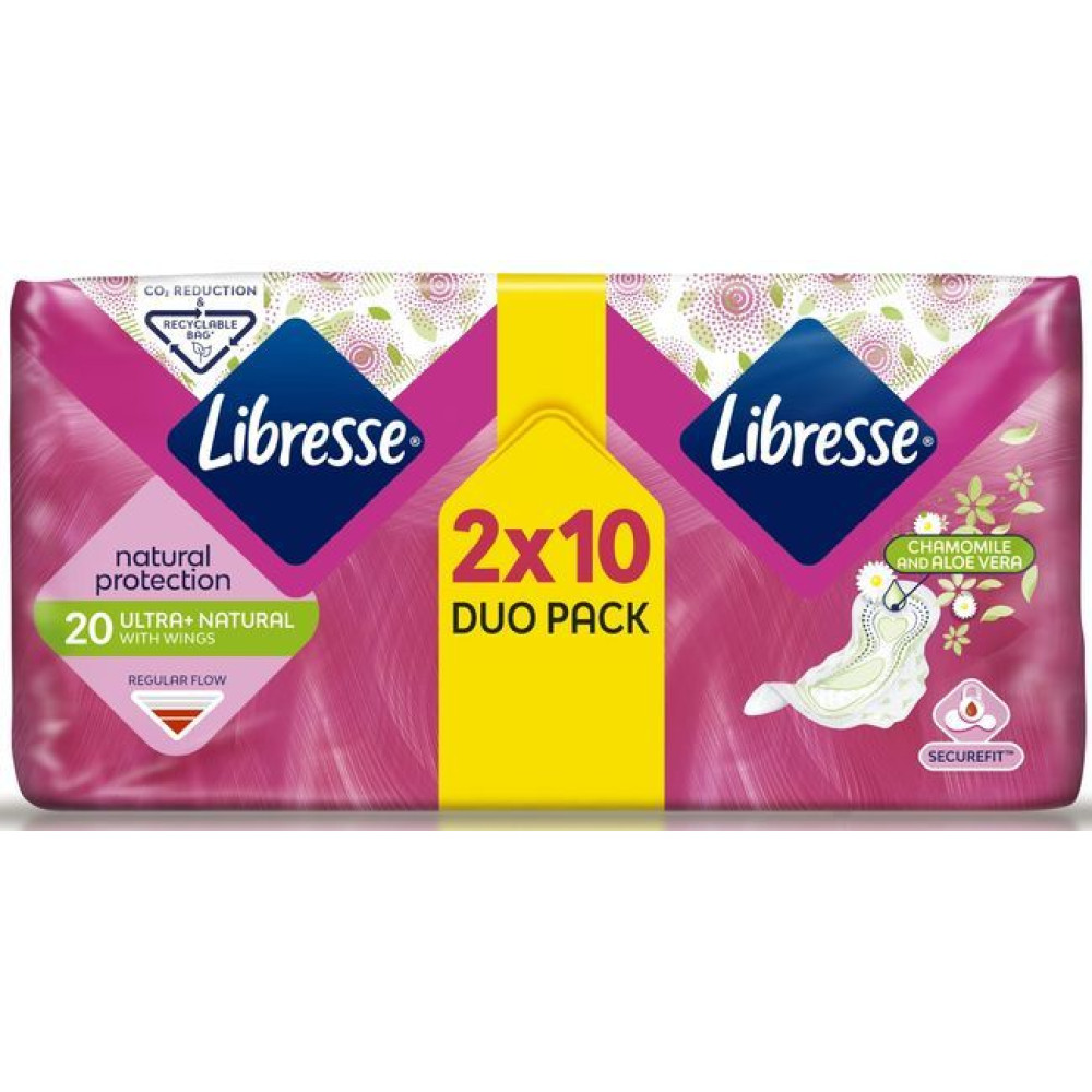 ДАМСКИ ПРЕВРЪЗКИ ЛИБРЕС ULTRA Aloe Vera & Camomile DUO 2 х 10 бр