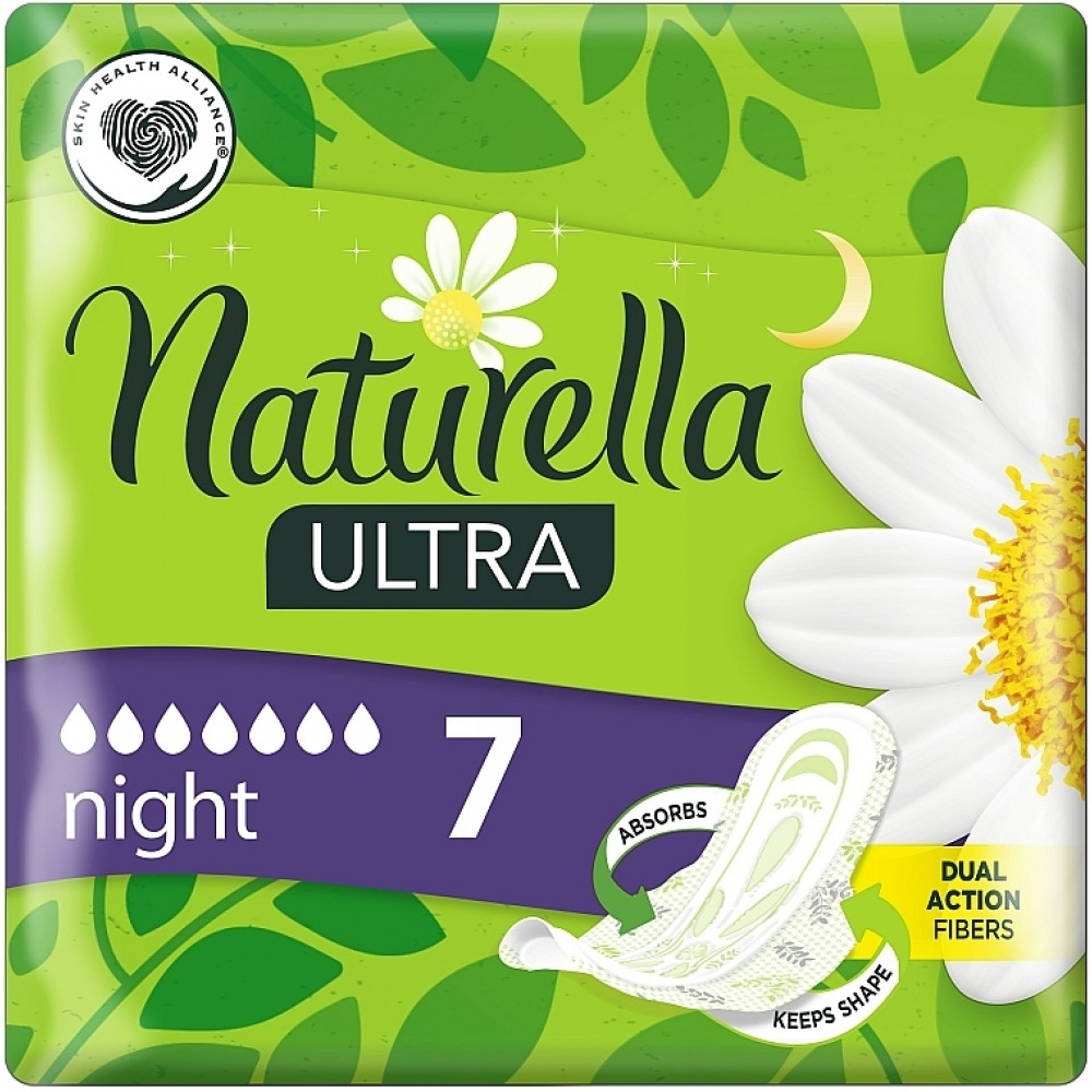 Women's dressings Naturella Ultra Night 7 pcs / Дамски превръзки Натурела Ултра Найт 7 бр - Превръзки и тампони