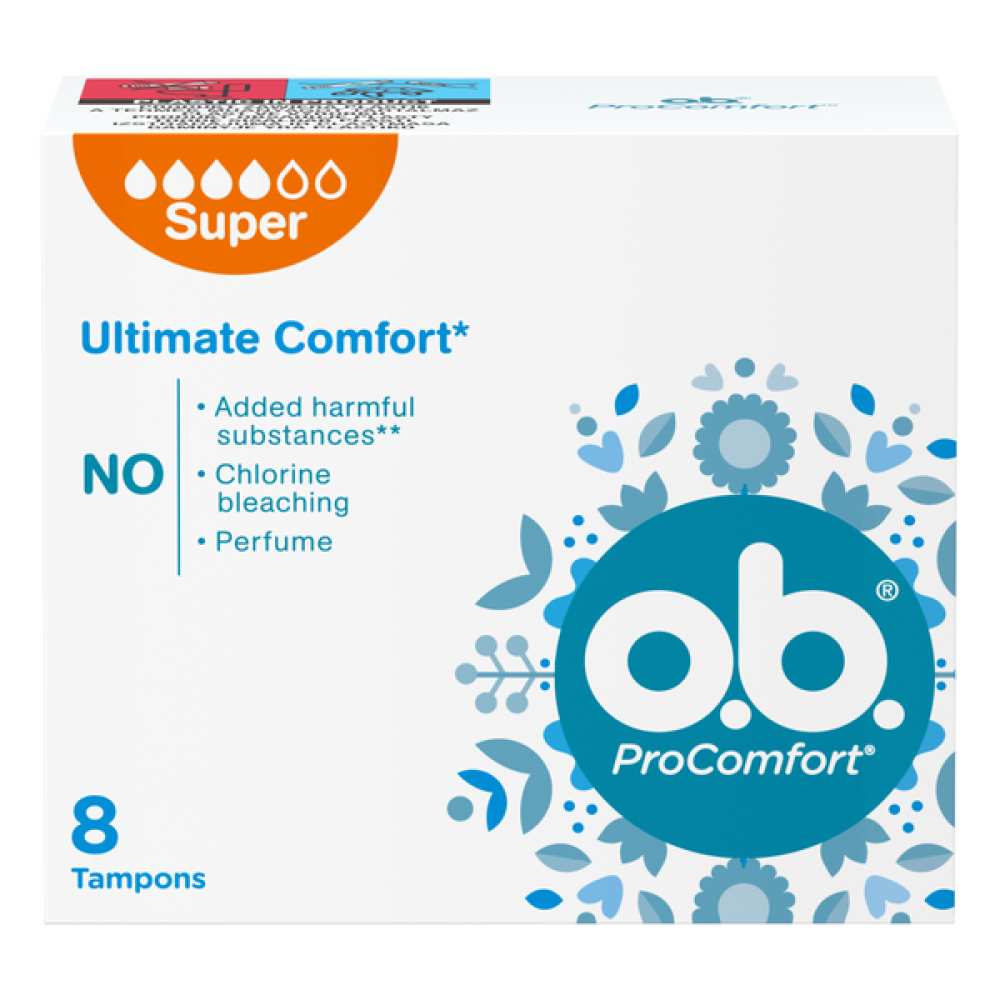 O.B. ProComfort Super Тампони за дни със силно течение х 8 броя -