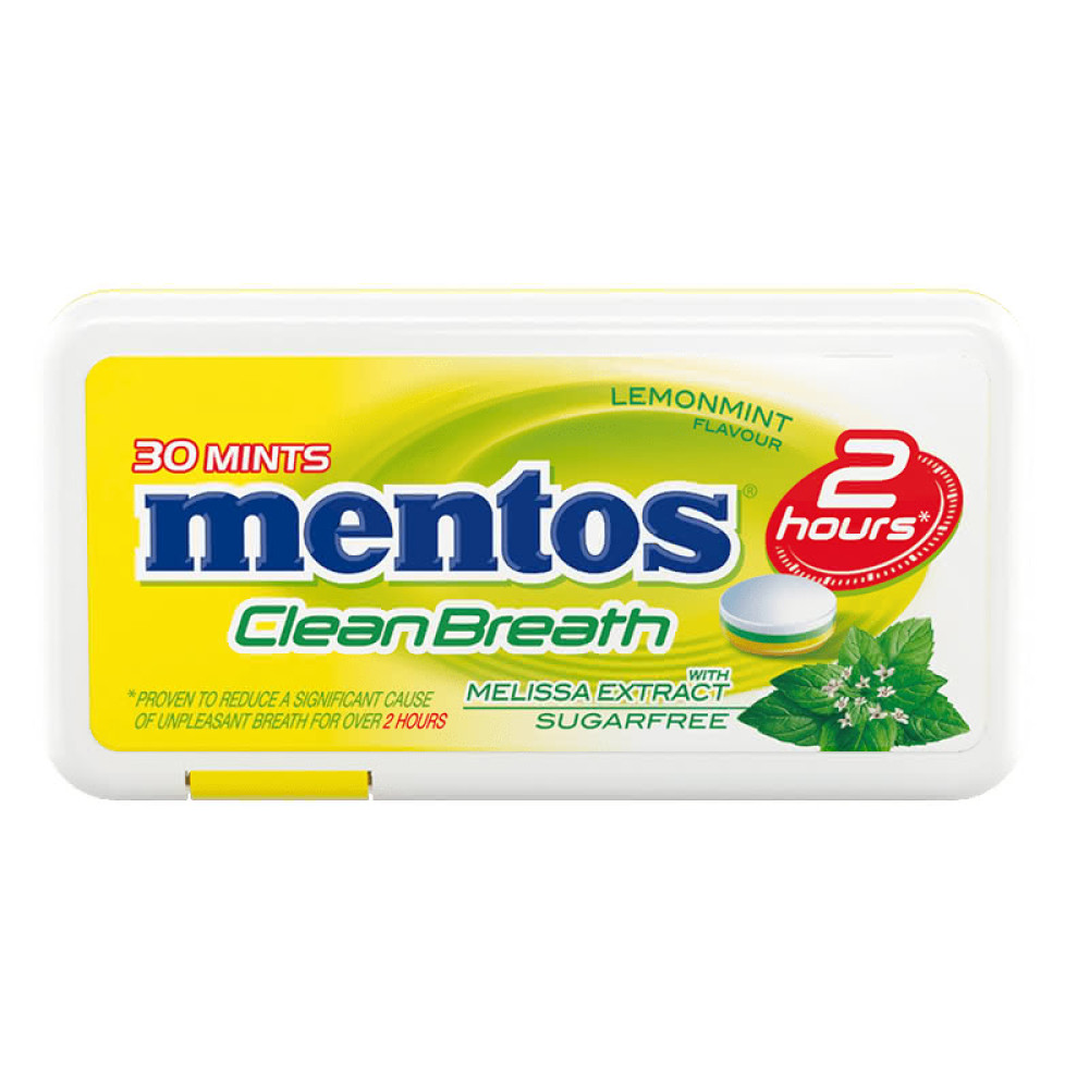 МЕНТОС кутия бонбони CLEAN BREATH LEMONMINT 21 г - Храни