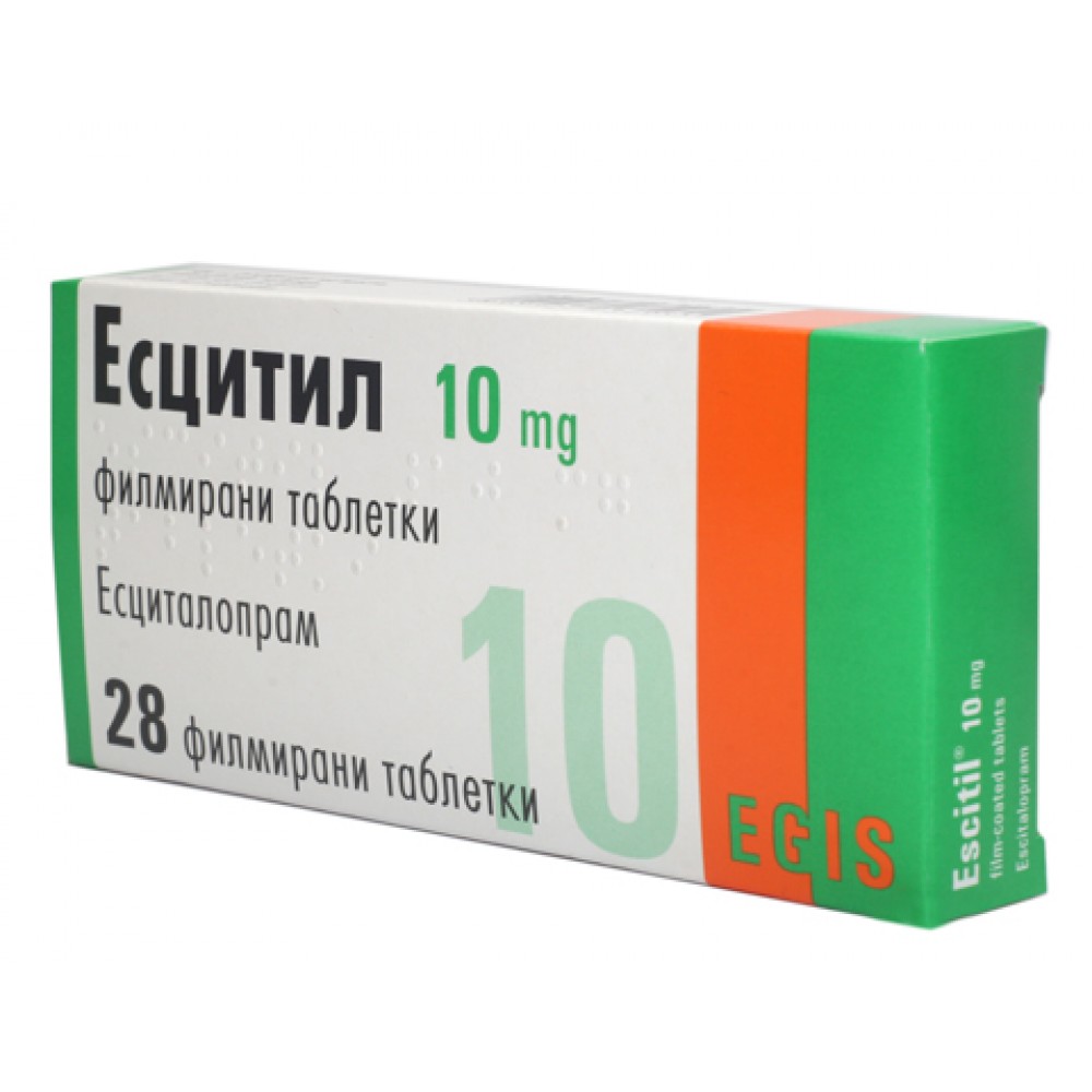 Escitil 10 mg. 28 tabl. / Есцитил 10 мг. 28 табл. - Лекарства с рецепта
