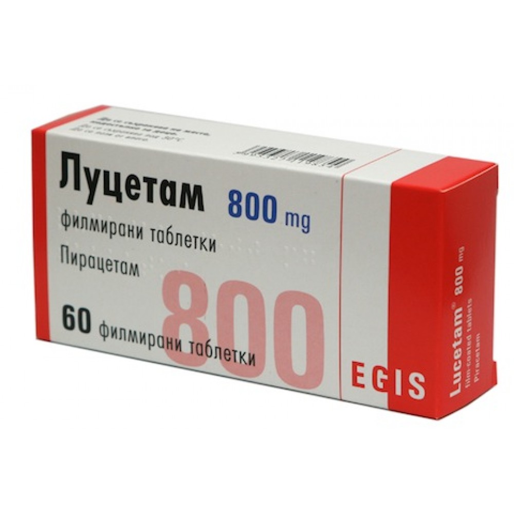 Lucetam 800 mg 60 film-coated tablets / Луцетам 800 mg 60 филмирани таблетки - Лекарства с рецепта