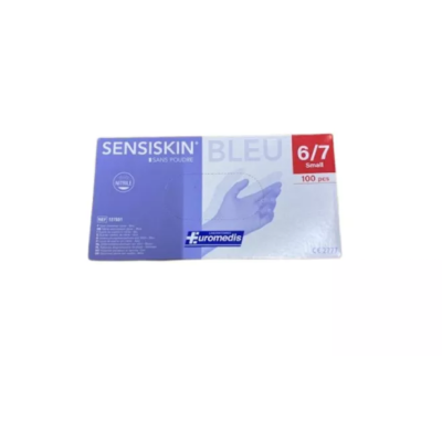 РЪКАВИЦИ НИТРИЛНИ EUROMEDIS SENSISKIN BLUE S х 100 бр /без талк/