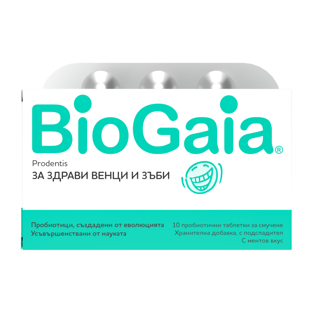 BioGaia Prodentis Пробиотични таблетки за венци и зъби с вкус на мента х10 таблетки за смучене - Орална хигиена