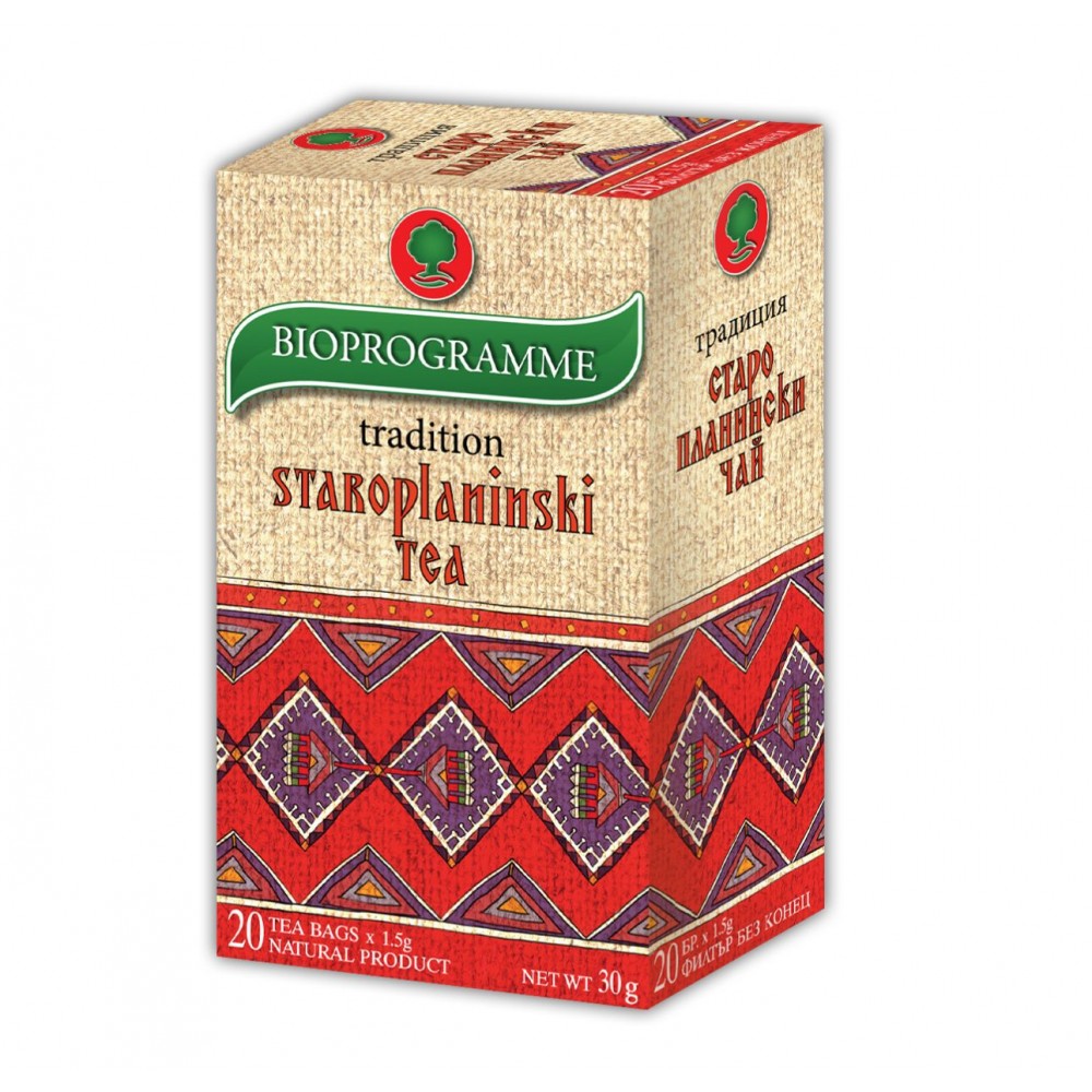 Tea Staroplaninski Bioprograma filter 20 / Чай Старопланински Биопрограма филтър 20 - Билки и чай