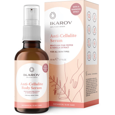 ИКАРОВ ANTI-CELLULITE SERUM антицелулитен серум за тяло с екстракти от бразилски розов пипер и ванилия за всеки тип кожа 50 мл