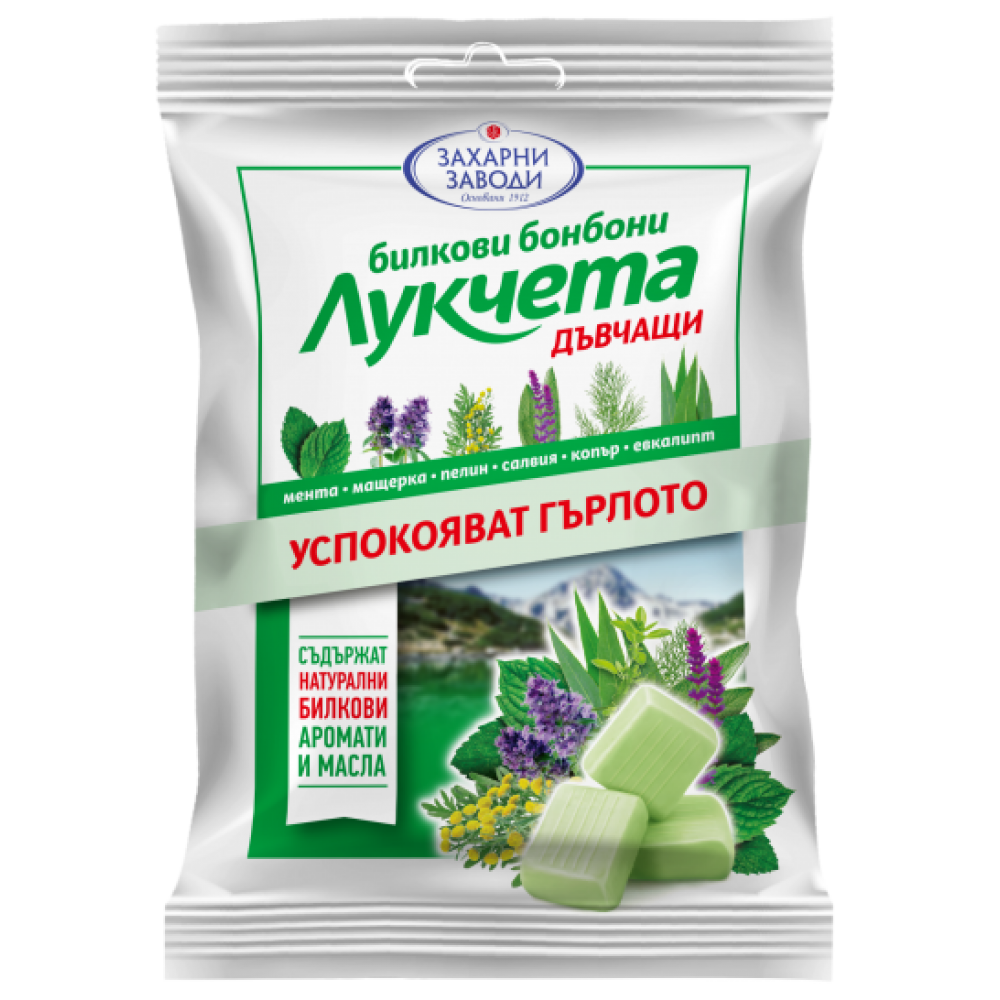 ЛУКЧЕТА билкови бонбони 85 гр /дъвчащи/ - Дихателна система