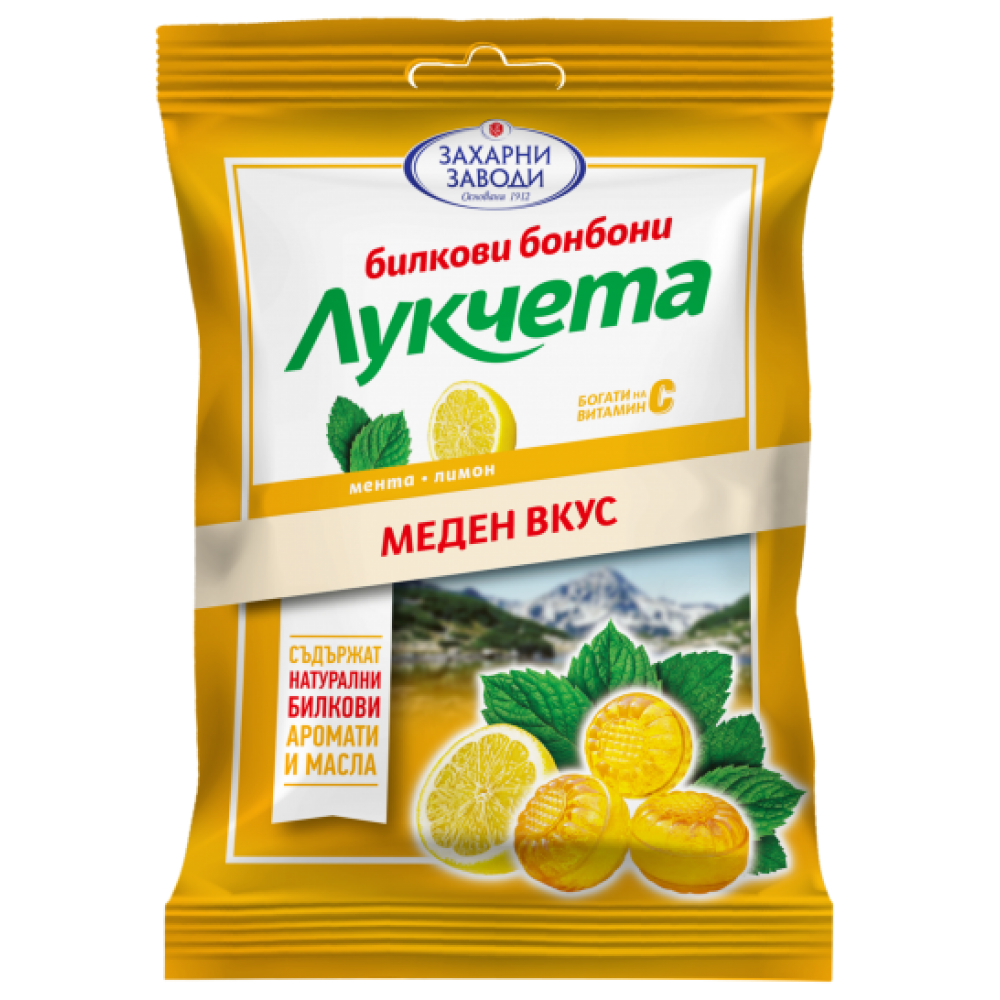 ЛУКЧЕТА МЕДЕН ВКУС + Витамин C билкови бонбони 90 г