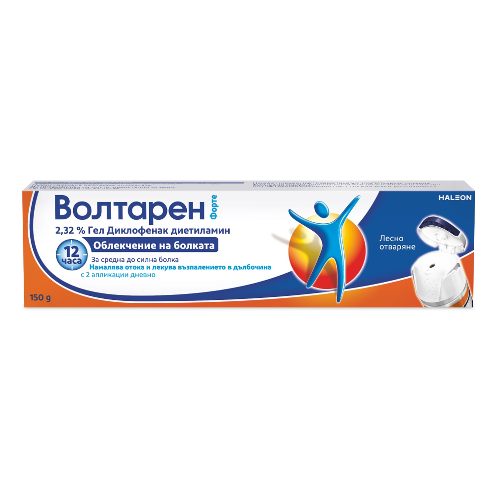Волтарен Форте Гел Усилена формула за лечение на болка, възпаление и оток при ставите и мускулите 2.32% х150 грама - Стави и мускули Волтарен Форте Гел Усилена формула за лечение на болка, възпаление и оток при ставите и мускулите 2.32% х150 грама - Стави и мускули