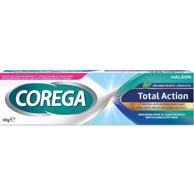 КОРЕГА TOTAL ACTION фиксиращ крем със силна фиксация и свеж вкус 40 г