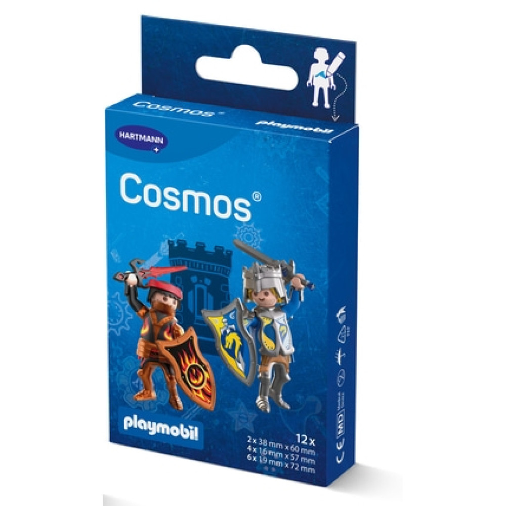 ХАРТМАН COSMOS PLAYMOBIL пластир за деца 3 размера х 12 бр СИН