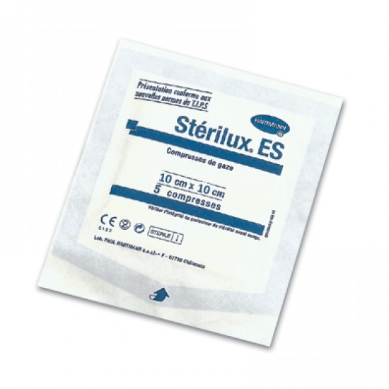 ХАРТМАН КОМПРЕСИ STERILUX стер.марлени 10 см/10 см 8 дипли х 5 бр