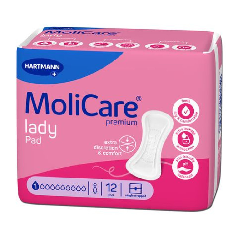 ХАРТМАН MOLICARE PREMIUM LADY PAD анатомични урологични подложки за жени 1 К х 12 бр - Грижа за бременни майки и кърмачки ХАРТМАН MOLICARE PREMIUM LADY PAD анатомични урологични подложки за жени 1 К х 12 бр - Грижа за бременни майки и кърмачки