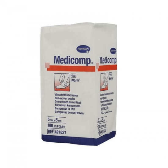 ХАРТМАН MEDICOMP КОМПРЕСИ нестер. 5 см/ 5 см 4 дипли х 100 бр