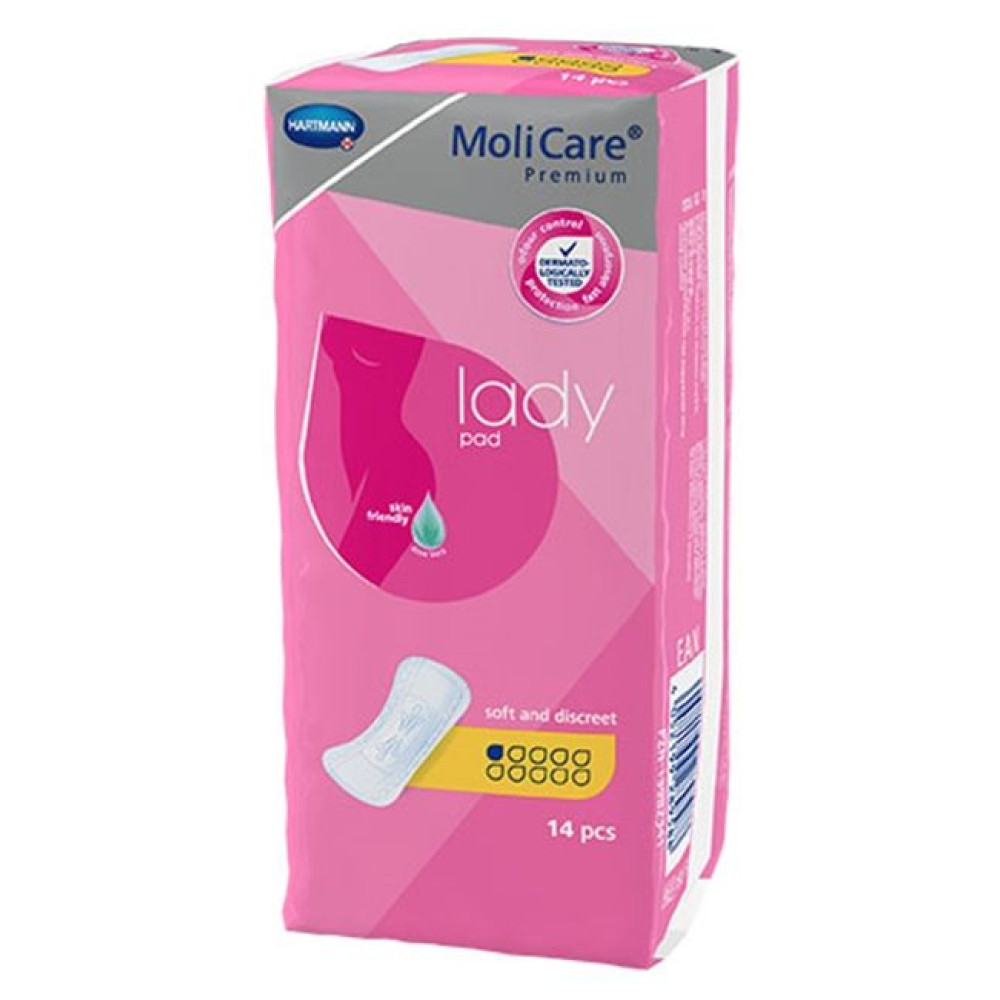 MoliCare Lady - 1 drop (14 pcs) / Моликеър подложки - 1 капка (14 бр) - Превръзки и тампони