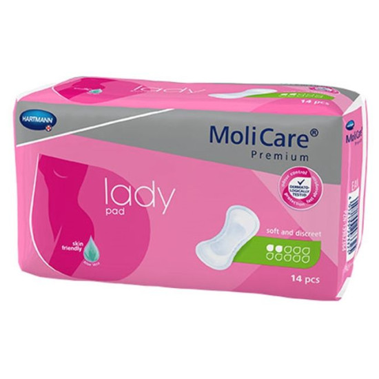 ХАРТМАН MOLICARE PREMIUM LADY PAD анатомични урологични подложки за жени 2 К х 14 бр