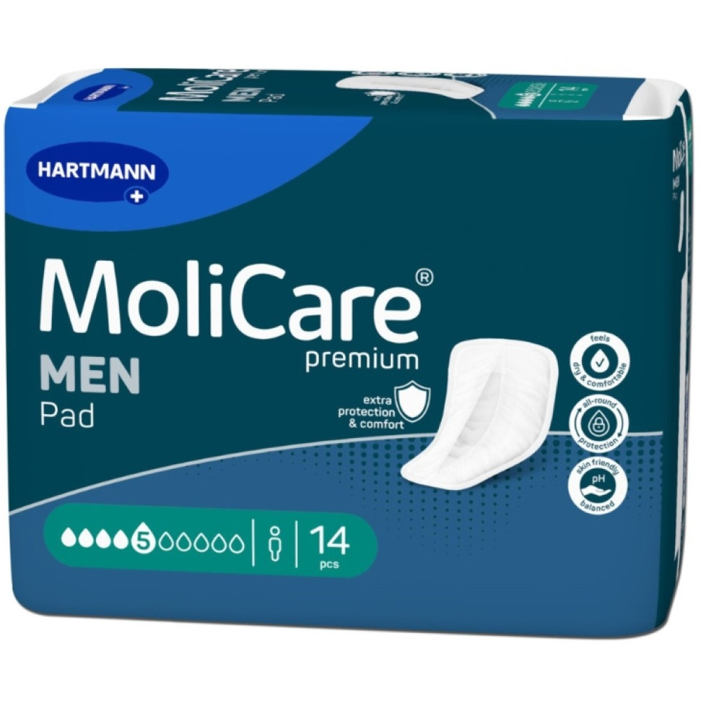 ХАРТМАН MOLICARE MEN PAD подложки за мъже 5 капки х 14 бр - Хигиена на лежащо болния ХАРТМАН MOLICARE MEN PAD подложки за мъже 5 капки х 14 бр - Хигиена на лежащо болния