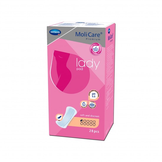 ХАРТМАН MOLICARE PREMIUM LADY PAD анатомични урологични подложки за жени 0.5 К х 28 бр