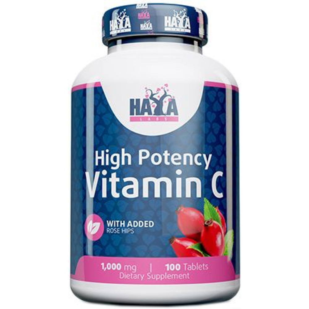 ХАЯ ЛАБС ВИТАМИН C 1000 мг HIGH POTENCY /ВИСОКА ПОТЕНТНОСТ/ + ШИПКА капс х 100 бр - Имунна система