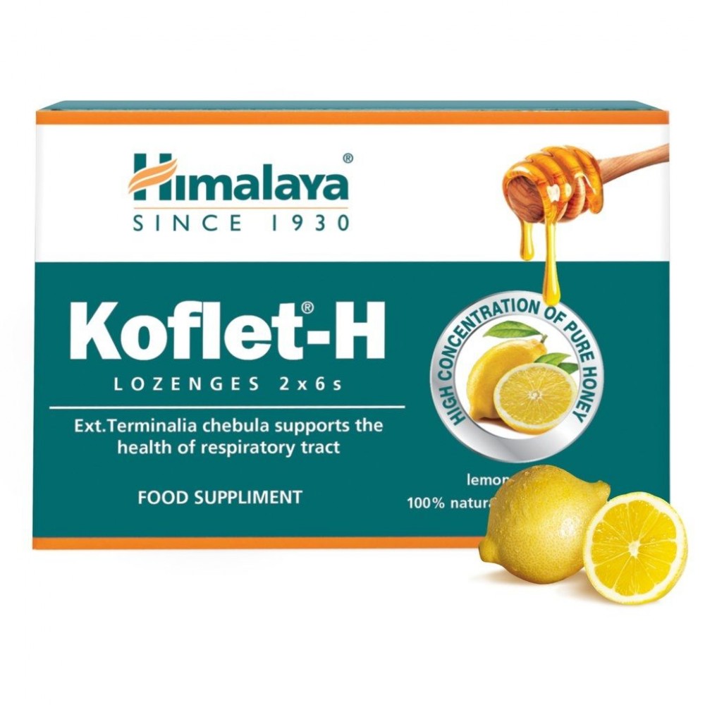Himalaya Koflet pastilles honey lemon 12 pcs / Хималая Кофлет пастили пчелен мед лимон 12 бр - Кашлица и гърло
