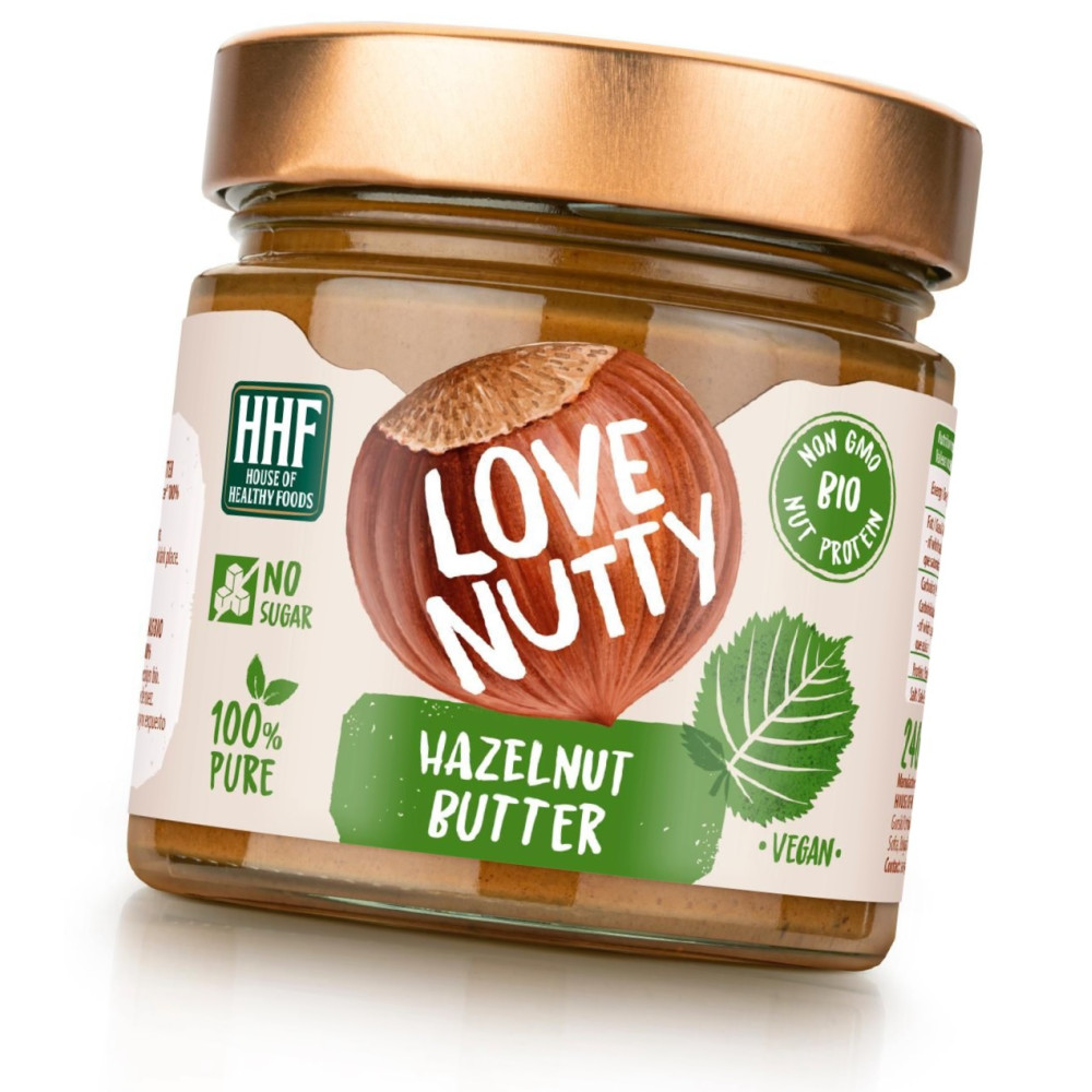 LOVE NUTTY Hazelnut Butter 100% Pure 100% Био натурален лешников тахан 240 г - Храни